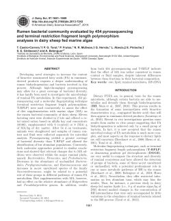 Rumen bacterial community evaluated by 454 pyrosequencing and