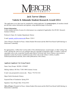 Principle for Peace... - Mercer University Library