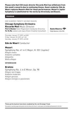 Edo de Waart Conductor Mozart Symphony No. 41 in C Major, K