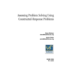 Assessing Problem Solving Using Constructed
