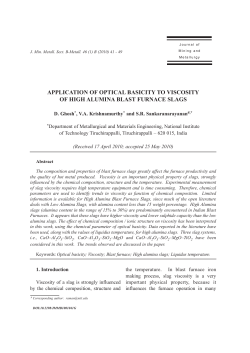 application of optical basicity to viscosity of high alumina