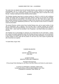 DUNDEE DIRECTORY 1842 &ndash; 43 ADDRESS Two years have not