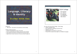 Background &bull; Mei French &ndash; EAL teacher and coordinator at OLSH