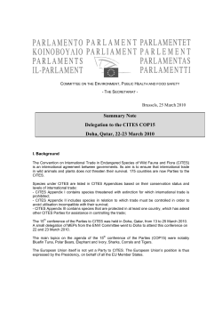 summary report CITES COP15 22-23 March 2010