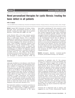 Novel personalized therapies for cystic fibrosis