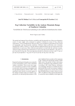 Fog collection variability in the Andean Mountain Range