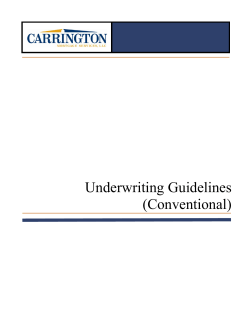 Underwriting Guidelines (Conventional)