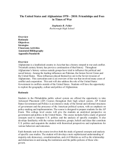 The United States and Afghanistan 1970