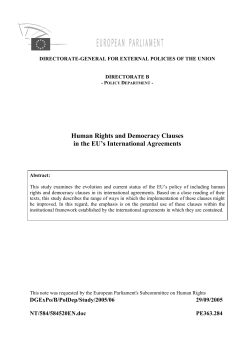 Human Rights and Democracy Clauses in the EU`s International