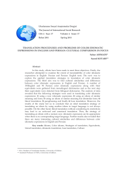 TRANSLATION PROCEDURES AND PROBLEMS OF COLOR