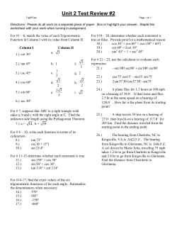 Unit 2 Test Review #2