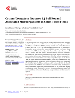 Cotton (Gossypium hirsutum L.) Boll Rot and Associated