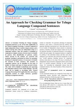 An Approach for Checking Grammar for Telugu Language