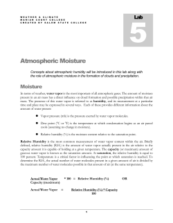 Atmospheric Moisture - It`s All Geography!