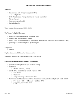 Antebellum Reform Movements