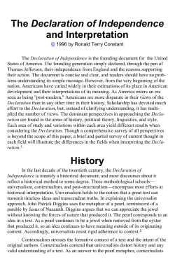 The Declaration of Independence and Interpretation