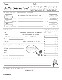 Suffix ous Year6