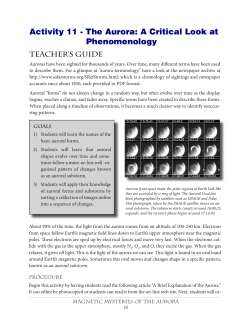 Activity 11 - The Aurora: A Critical Look at Phenomenology