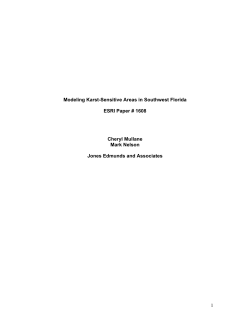 1 Modeling Karst-Sensitive Areas in Southwest Florida ESRI Paper