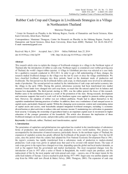 Rubber Cash Crop and Changes in Livelihoods Strategies in a