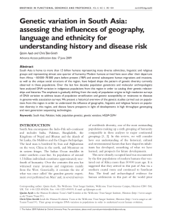 Genetic variation in South Asia: assessing the