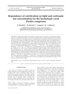 Dependence of calcification on light and carbonate ion