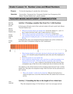 Grade 4 Lesson 14: Number Lines and Mixed Numbers TEACHER