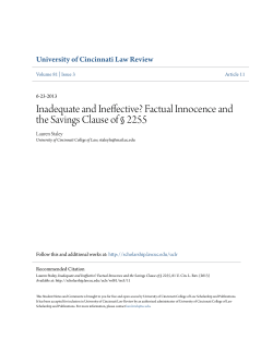 Inadequate and Ineffective? - University of Cincinnati College of Law