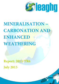 mineralisation -- carbonation and enhanced weathering