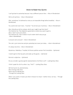 DOWN THE RABBIT HOLE QUOTES I can`t go back to yesterday