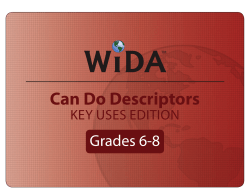 Can Do Descriptors, Key Uses Edition Grades 6-8