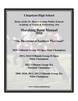 2016-17 Marching Band Handbook - Schools