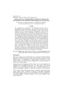 EFFECT OF PLANT GROWTH REGULATORS ON FLOWER AND