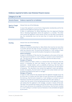 Firearm genuine reason evidence requirements for category AB