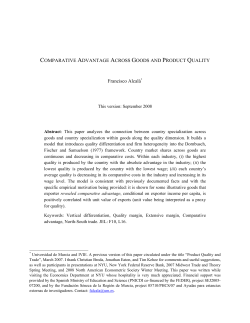 Comparative Advantage Across Goods and Product