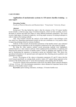 Application of mechatronics systems to 110 meters hurdles training