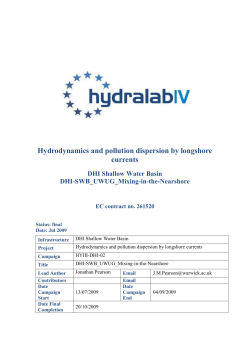 Hydrodynamics and pollution dispersion by longshore currents