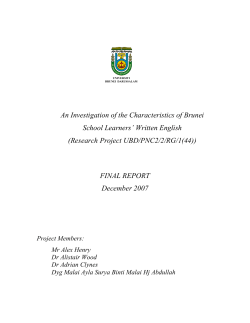 An Investigation of the Characteristics of Brunei School Learners