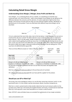Calculating Retail Gross Margin
