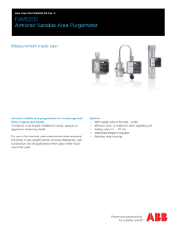 FAM3200 Armored Variable Area Purgemeter