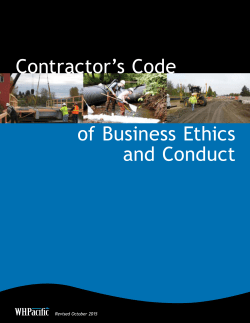 of Business Ethics and Conduct Contractor`s Code