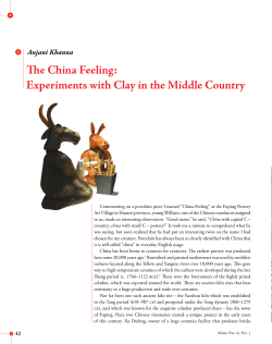 The China Feeling: Experiments with Clay in the Middle Country