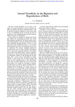 Annual Periodicity in the Migration and Reproduction of Birds
