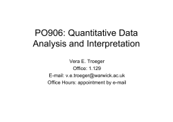 PO906: Quantitative Data Analysis and Interpretation