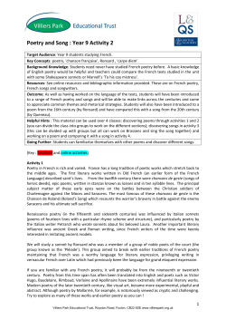 KS 3/4 FRENCH Activity 2 Poetry