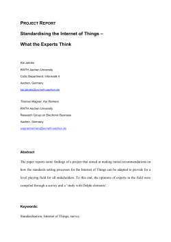 Standardising the Internet of Things &ndash; What the Experts