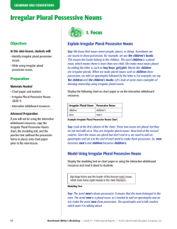 Irregular Plural Possessive Nouns