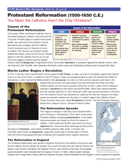 Protestant Reformation (1500