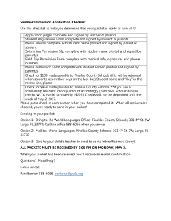 Summer Immersion Application Checklist Use this checklist to help