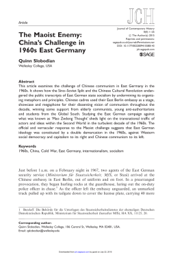 The Maoist Enemy: China`s Challenge in 1960s East Germany